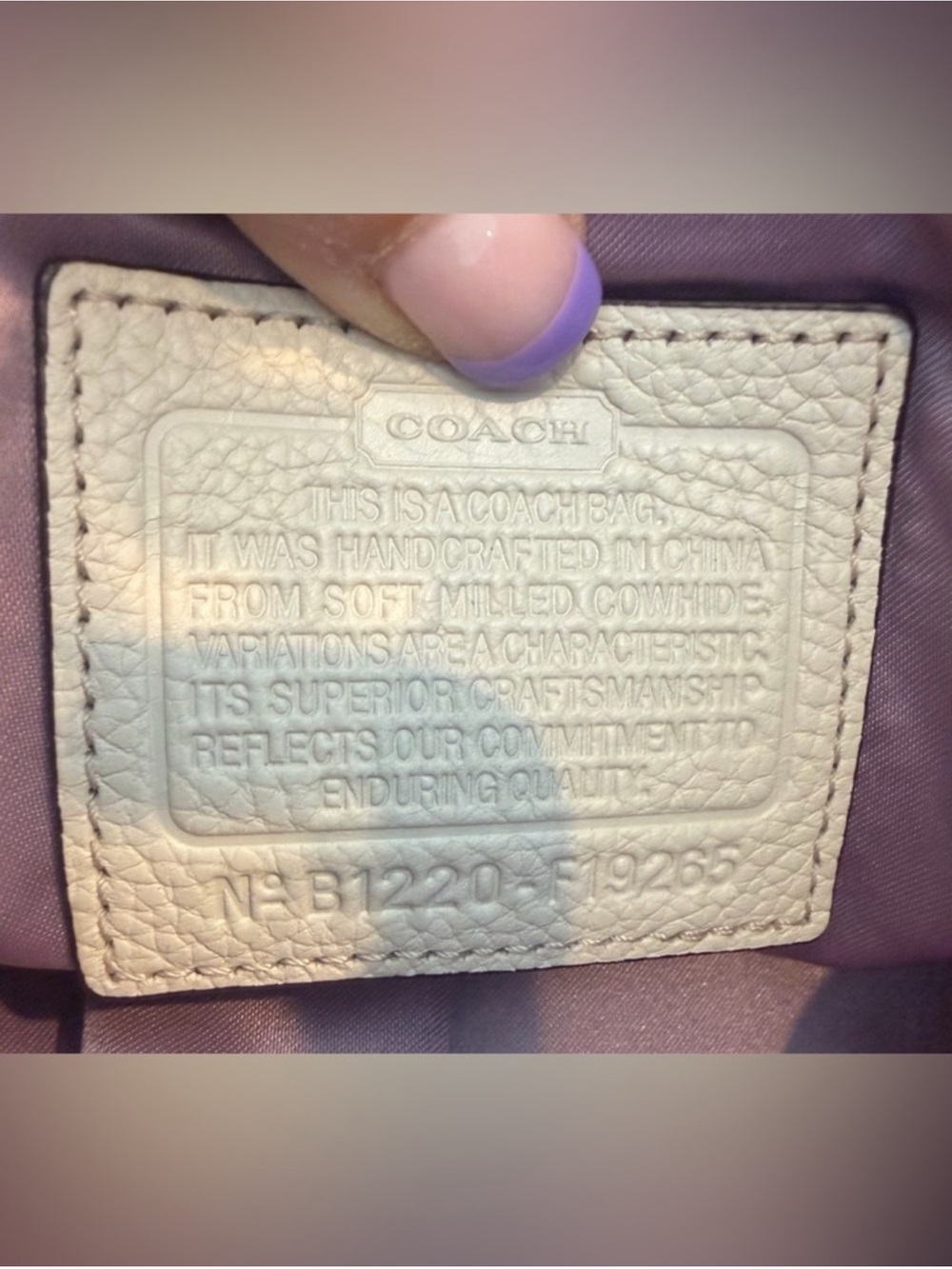 Coach Penelope Beige and Cream Pebbled Leather Crossbody Bag - Picture 7 of 10